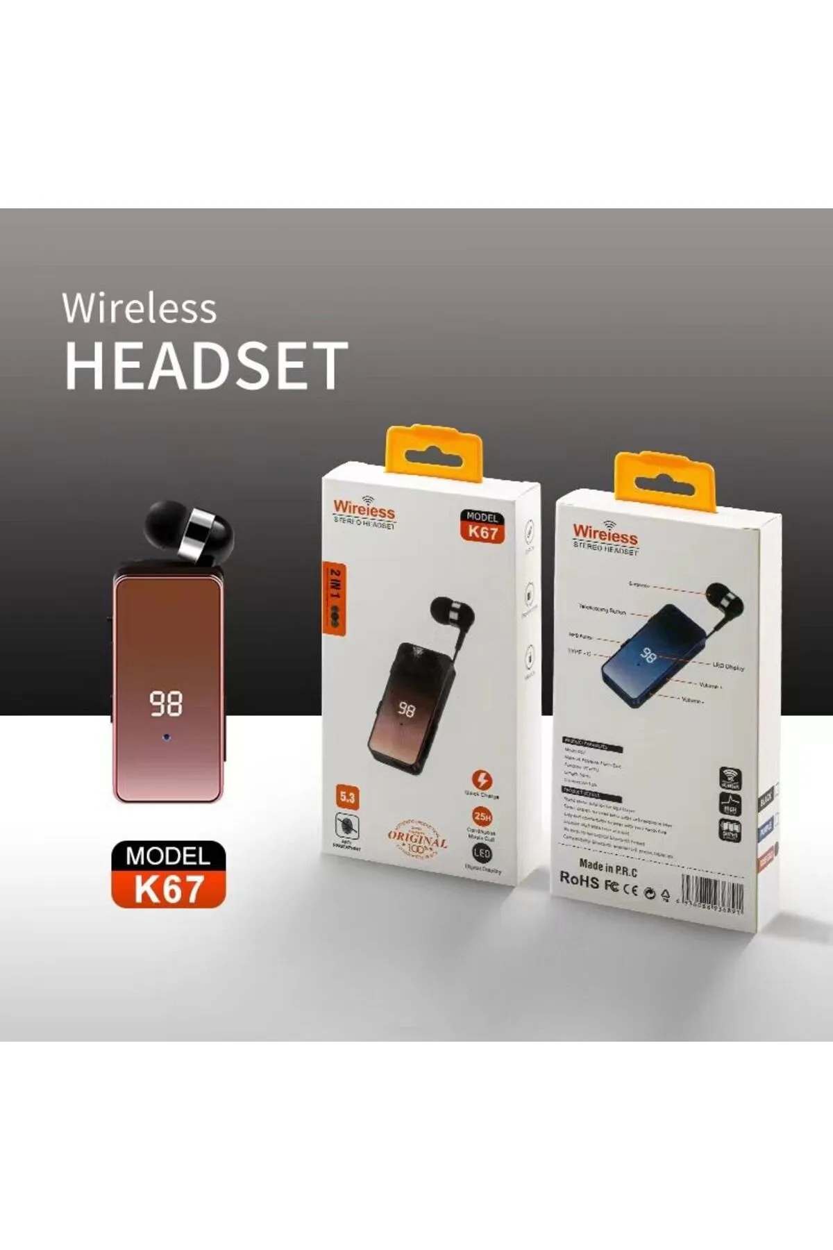 Wireless stereo In-ear model K67