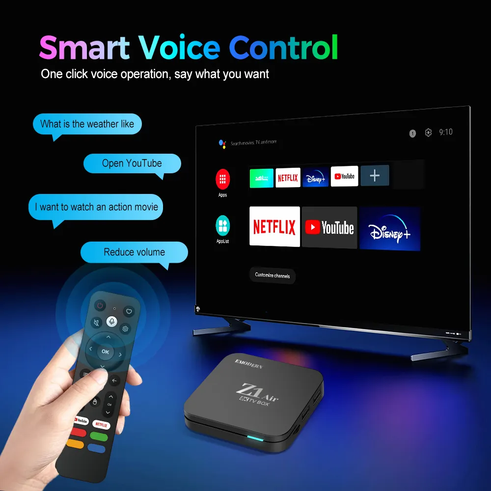 Android TV BOX Z1 air H618 8K Smart set top Android 11 os 2gb 16GB Android TV BOX with voice remote