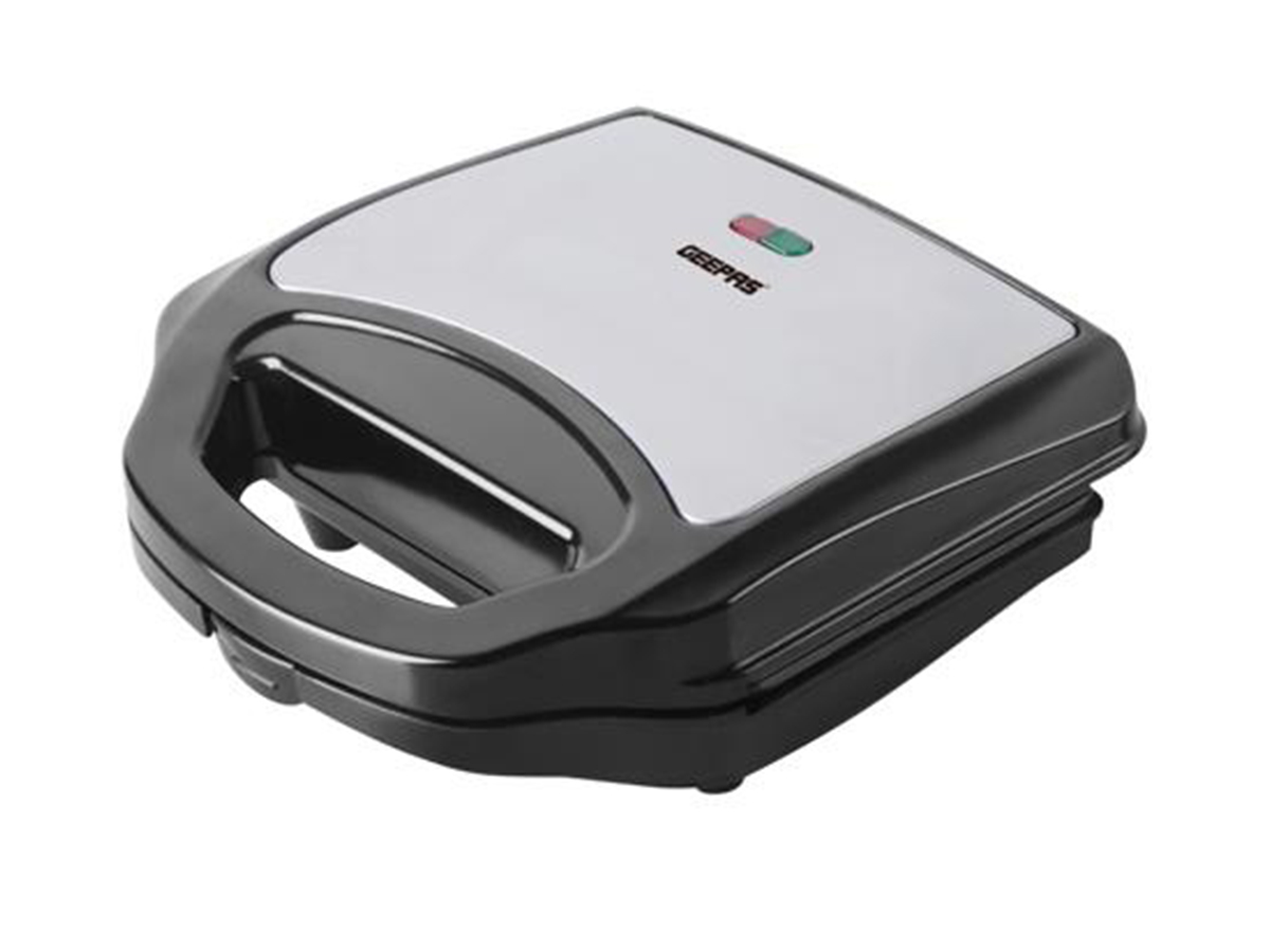 Geepas GGM6002 Portable Powerful 700W 2 Slice Grill Sandwich Maker with Non-Stick Plates