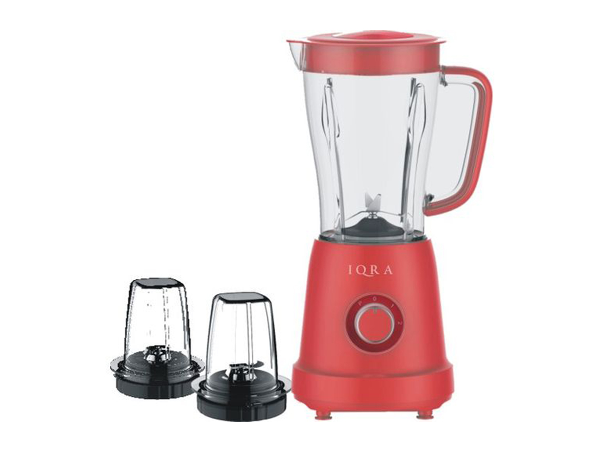 IQRA Blender IQ-BL6013d 1.5Liter 500W Copper Motor, Chopper, Grinder