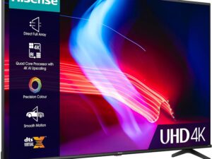 Hisense 43 Inch 4K UHD VIDAA Smart TV 43A6K – Dolby Vision, Pixel Tuning, Voice Remote, Share to TV, and Youtube, Freeview Play, Netflix (2023 New Model), Black [Energy Class G]