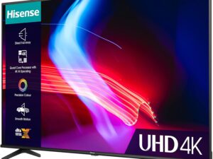 Hisense 43 Inch 4K UHD VIDAA Smart TV 43A6K – Dolby Vision, Pixel Tuning, Voice Remote, Share to TV, and Youtube, Freeview Play, Netflix (2023 New Model), Black [Energy Class G]