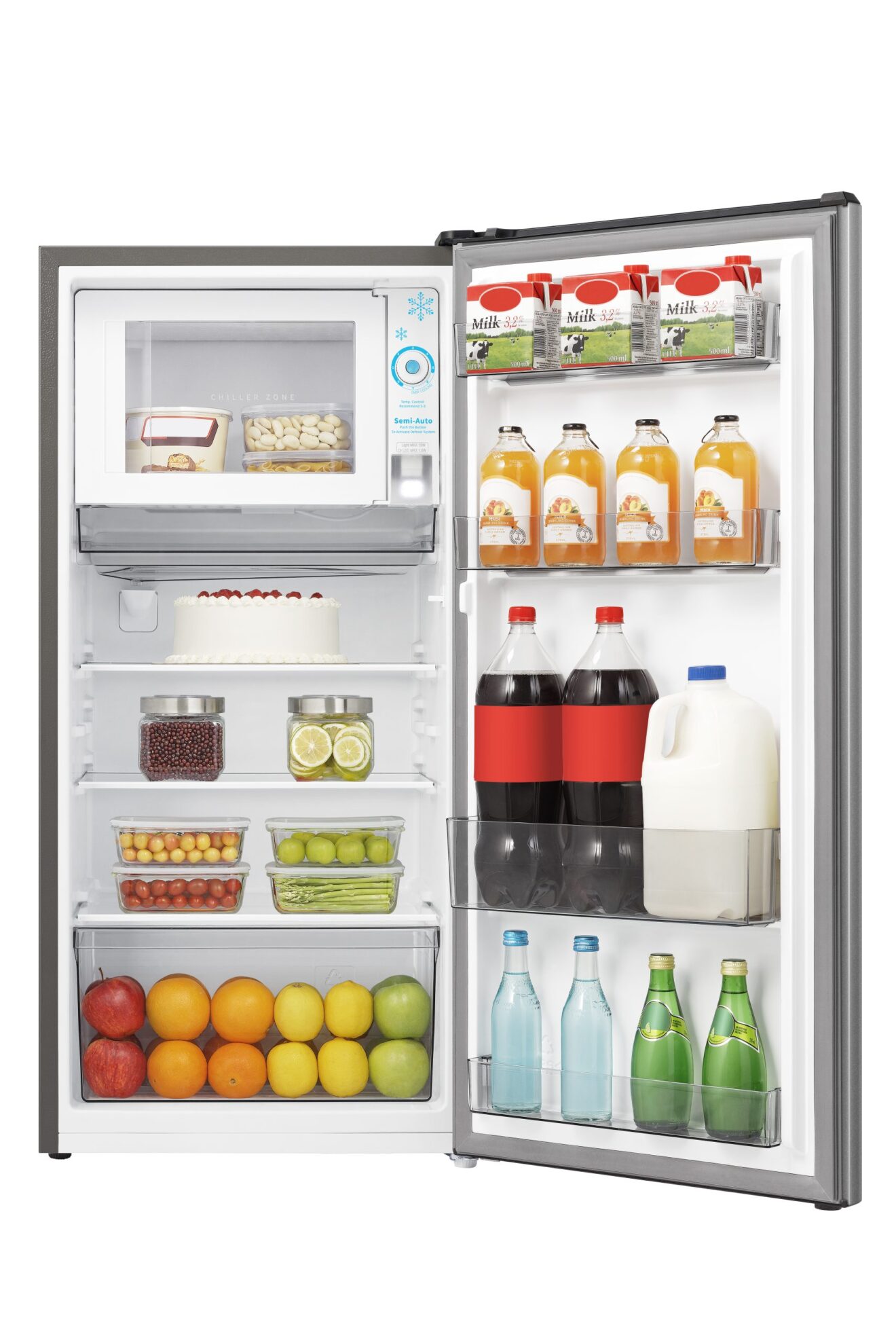 Hisense 195 Liter Compact Single Door Refrigerator, Silver – RR195D4AGS 