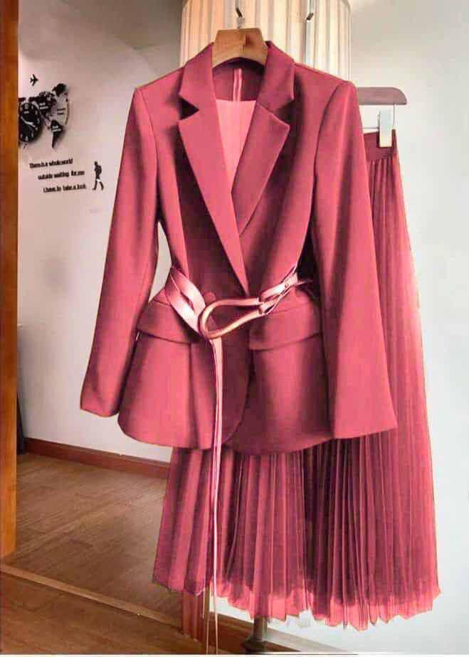 The Pink Pleat Power Suit