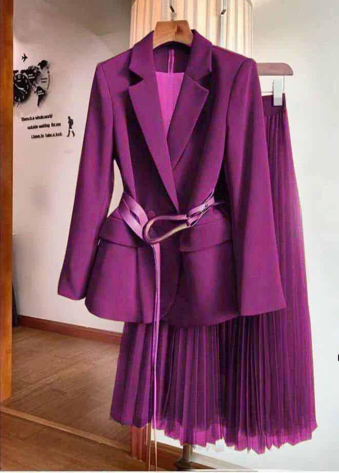 The Purple Pleat Power Suit