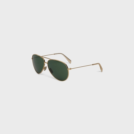 METAL FRAME 02 SUNGLASSES IN METAL WITH MINERAL GLASS LENSES Gold/Green