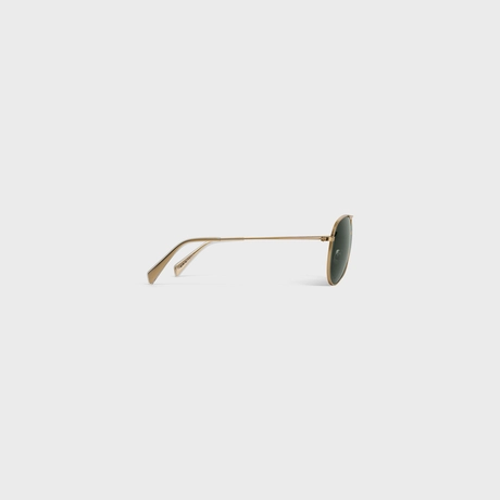 METAL FRAME 02 SUNGLASSES IN METAL WITH MINERAL GLASS LENSES Gold/Green