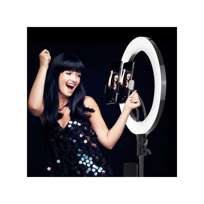 18 Inch Strong 3 Colors Ring Light For Tiktok, Youtube, Live Broadcast - Black