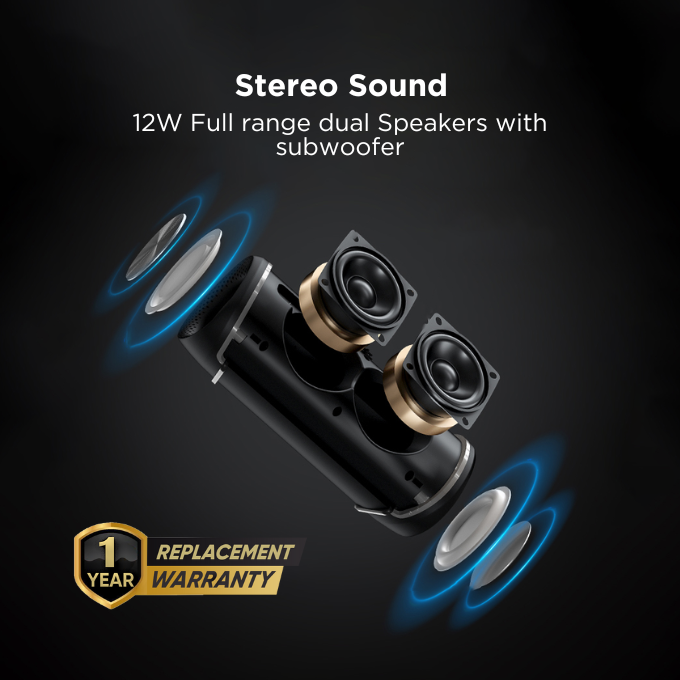 BLACK BassBox 2 Wireless Bluetooth Speaker, 12W, Upto 5H Playtime, 1 Yr Warranty