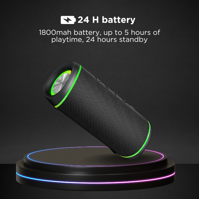 BLACK BassBox 2 Wireless Bluetooth Speaker, 12W, Upto 5H Playtime, 1 Yr Warranty