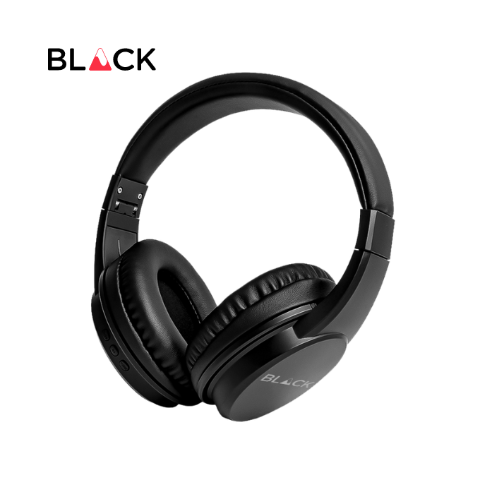 BLACK BassHead Wireless Bluetooth Headphone with mic, 10H Playtime, 1Yr Warranty