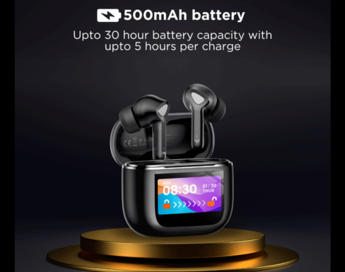 BLACK BassBuds 2 True Wireless (TWS) Earbuds with Smart Touch Screen, 30H Playtime, 1 Yr Warranty