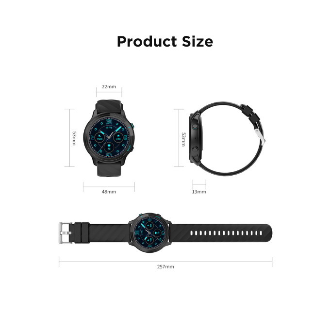 BLACK Fit 2 Health Monitor Smartwatch, 15 Day battery, 1.5in screen, 1Yr Warranty