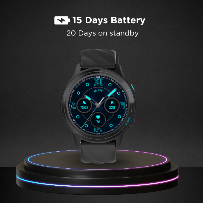 BLACK Fit 2 Health Monitor Smartwatch, 15 Day battery, 1.5in screen, 1Yr Warranty