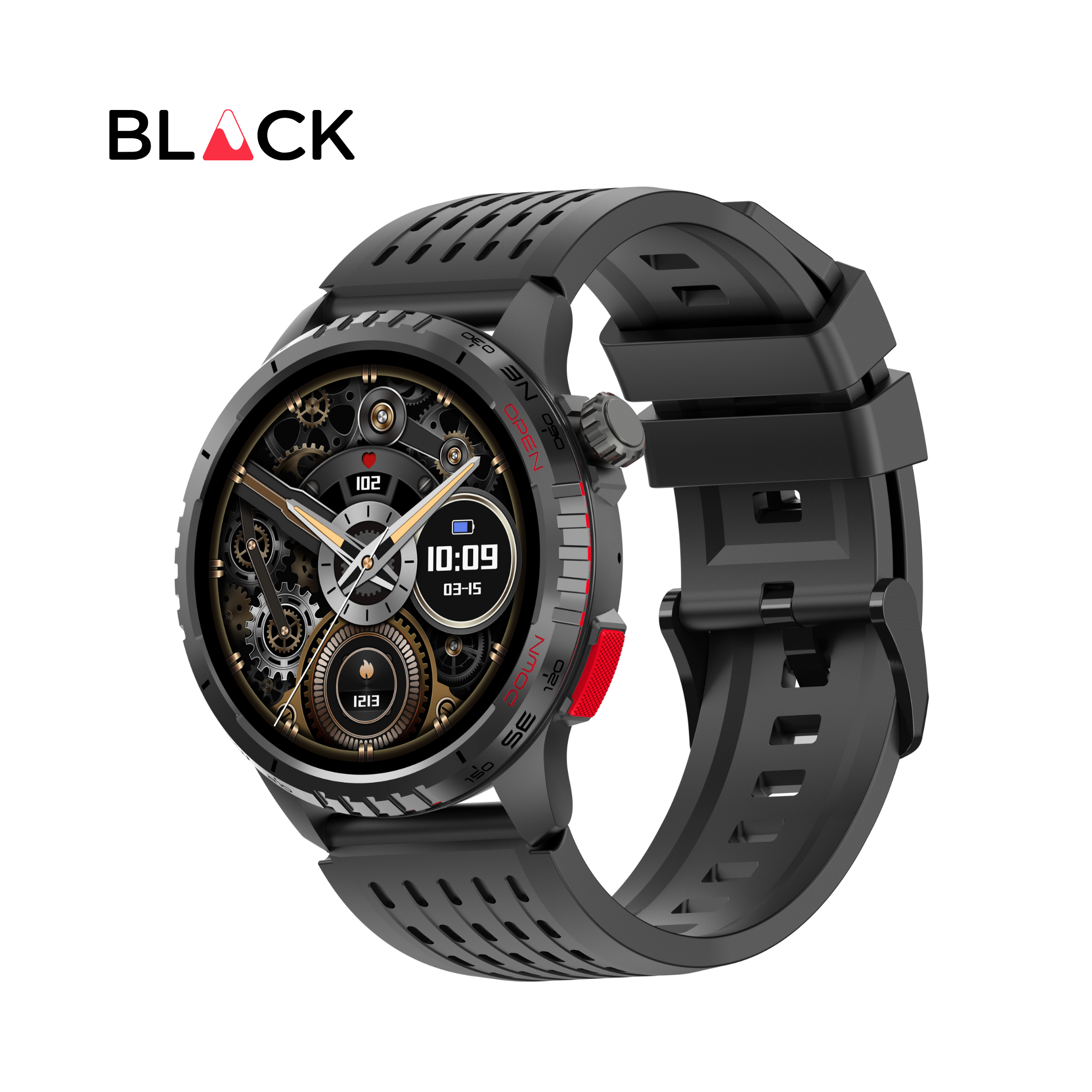 BLACK Fit X GPS Waterproof Health Monitor Smartwatch, 15 Day battery, AMOLED Always ON screen, 1Yr Warranty