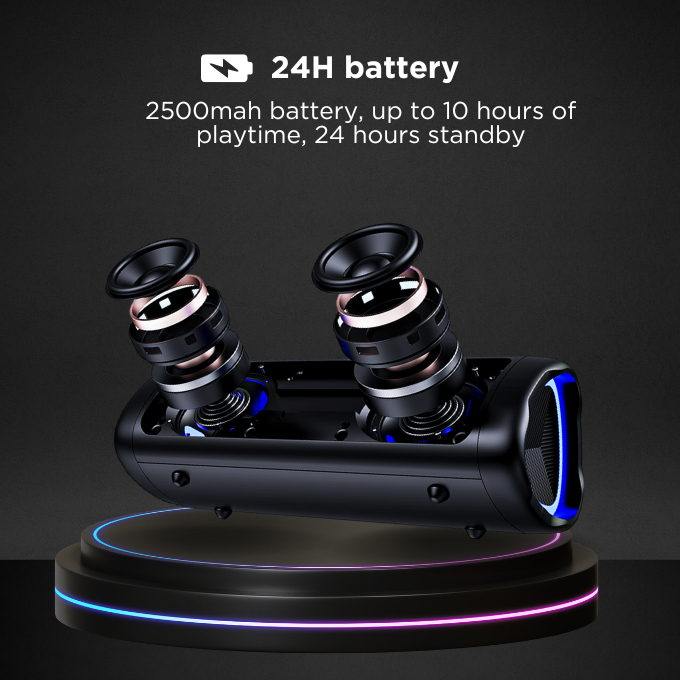 BLACK BassBox Wireless Bluetooth Speaker, 10W, Upto 10H Playtime, 1 Yr Warranty