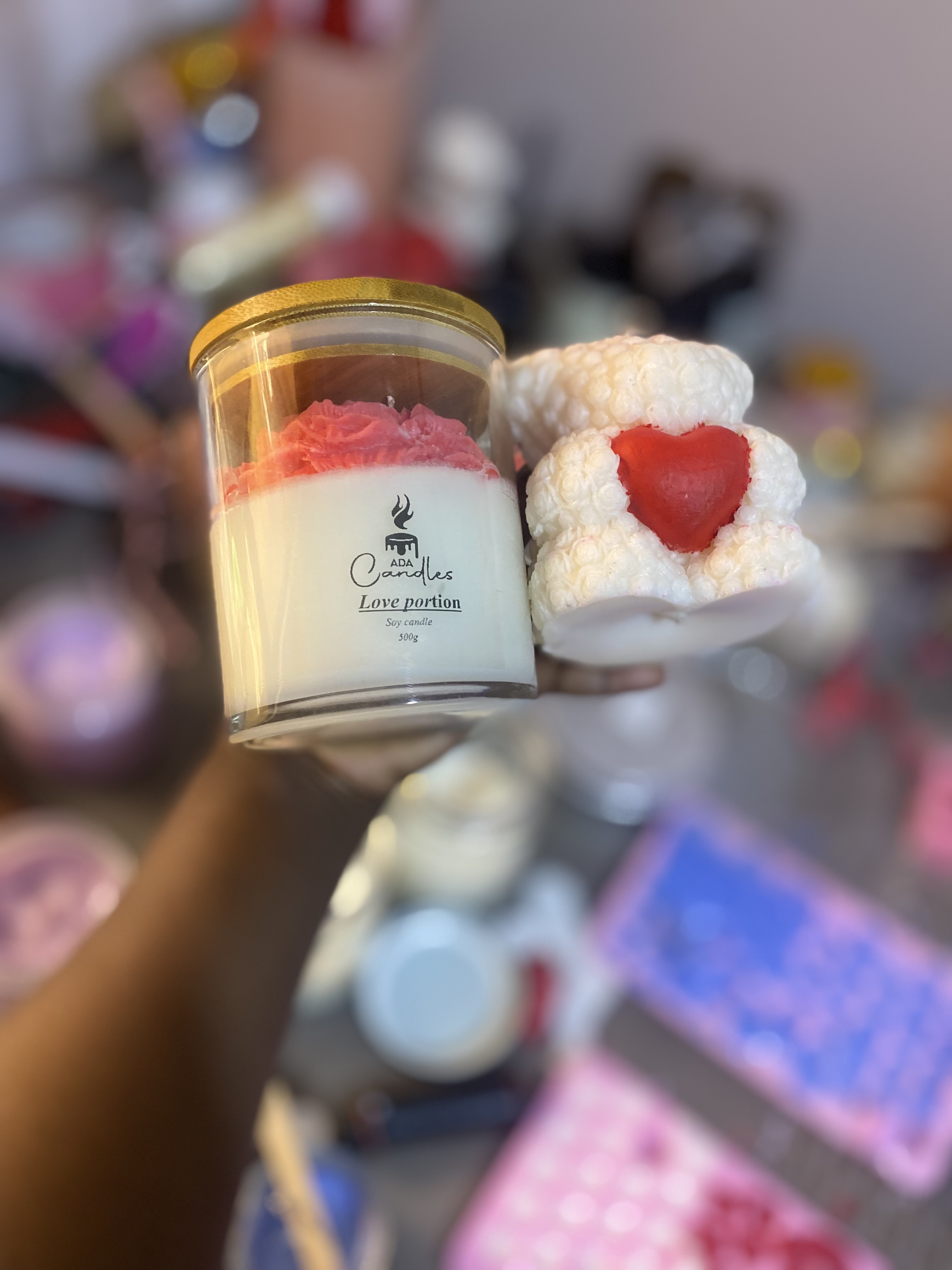 Jar and bare candles