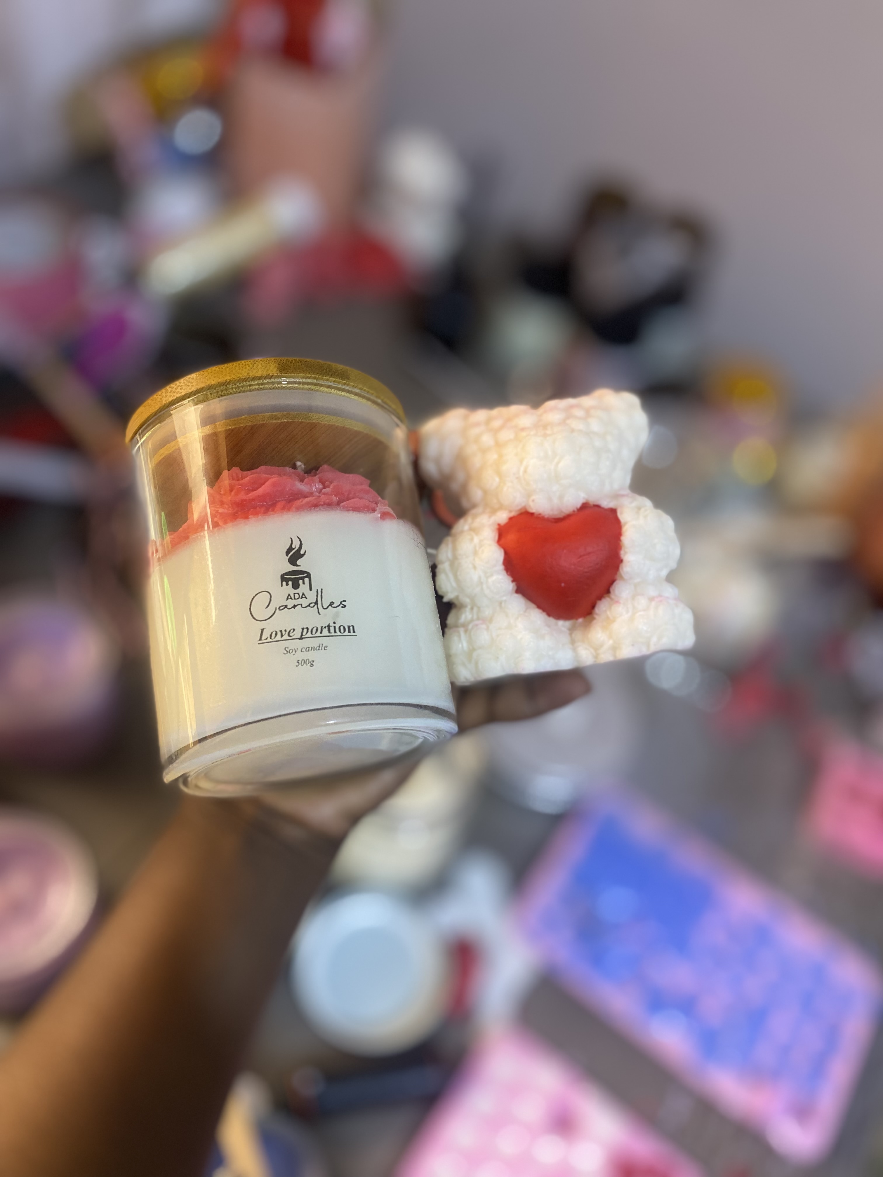 Jar and bare candles