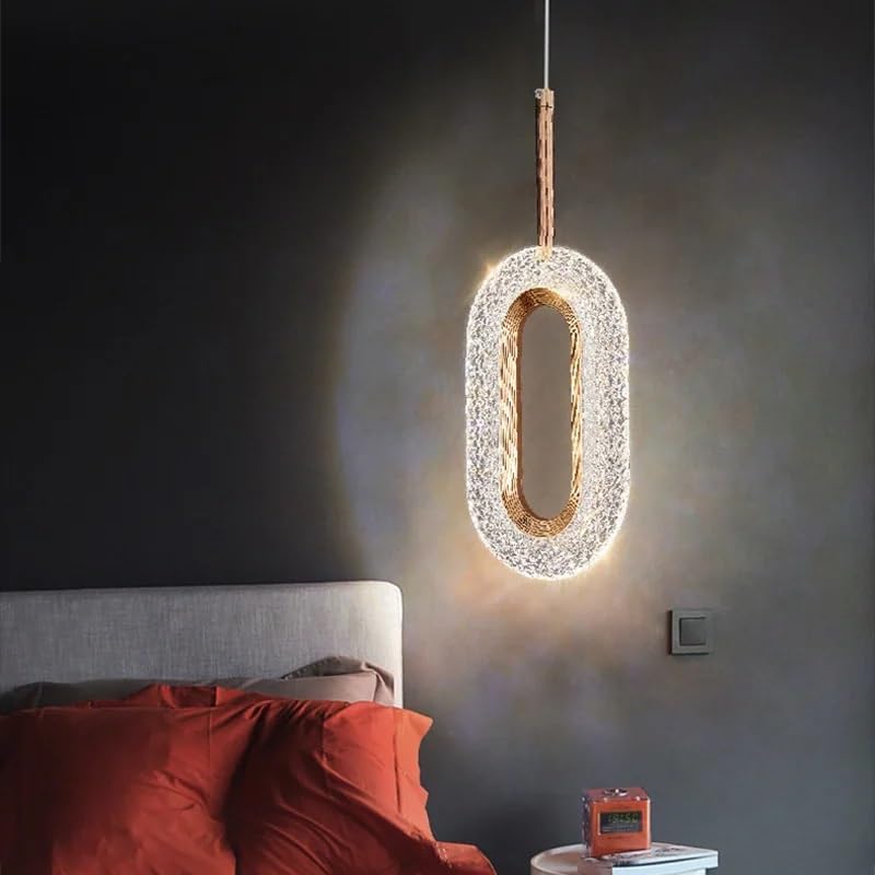 U Shaped LED Pendant Lights Modern Golden Headboard Suspension Lamp Creative Adjustable Cord Kitchen Island 12W Hanging Ceiling Light for Dining Table Hallway Bedroom Fixture