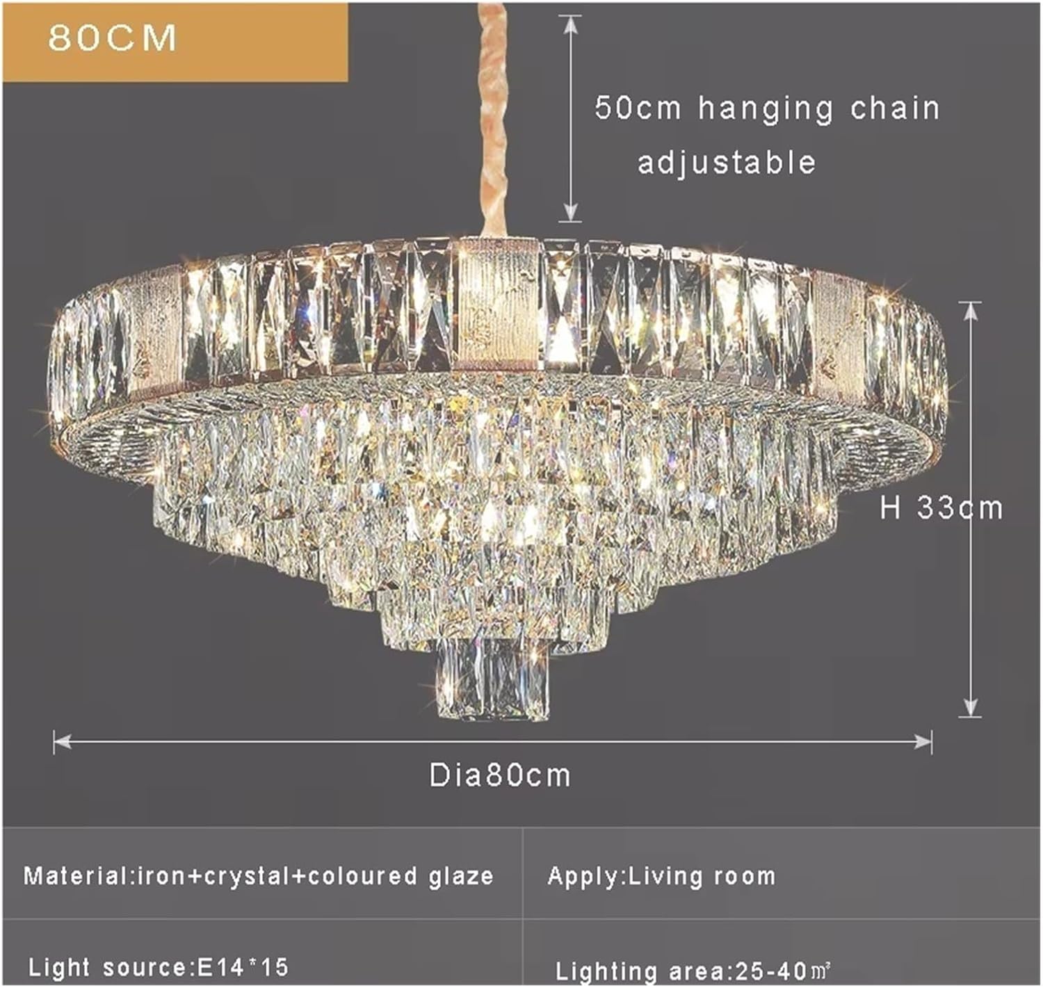 Luxury Crystal Ceiling Chandelier Home Decoration Light Living Room Bedroom Hanging Lamps