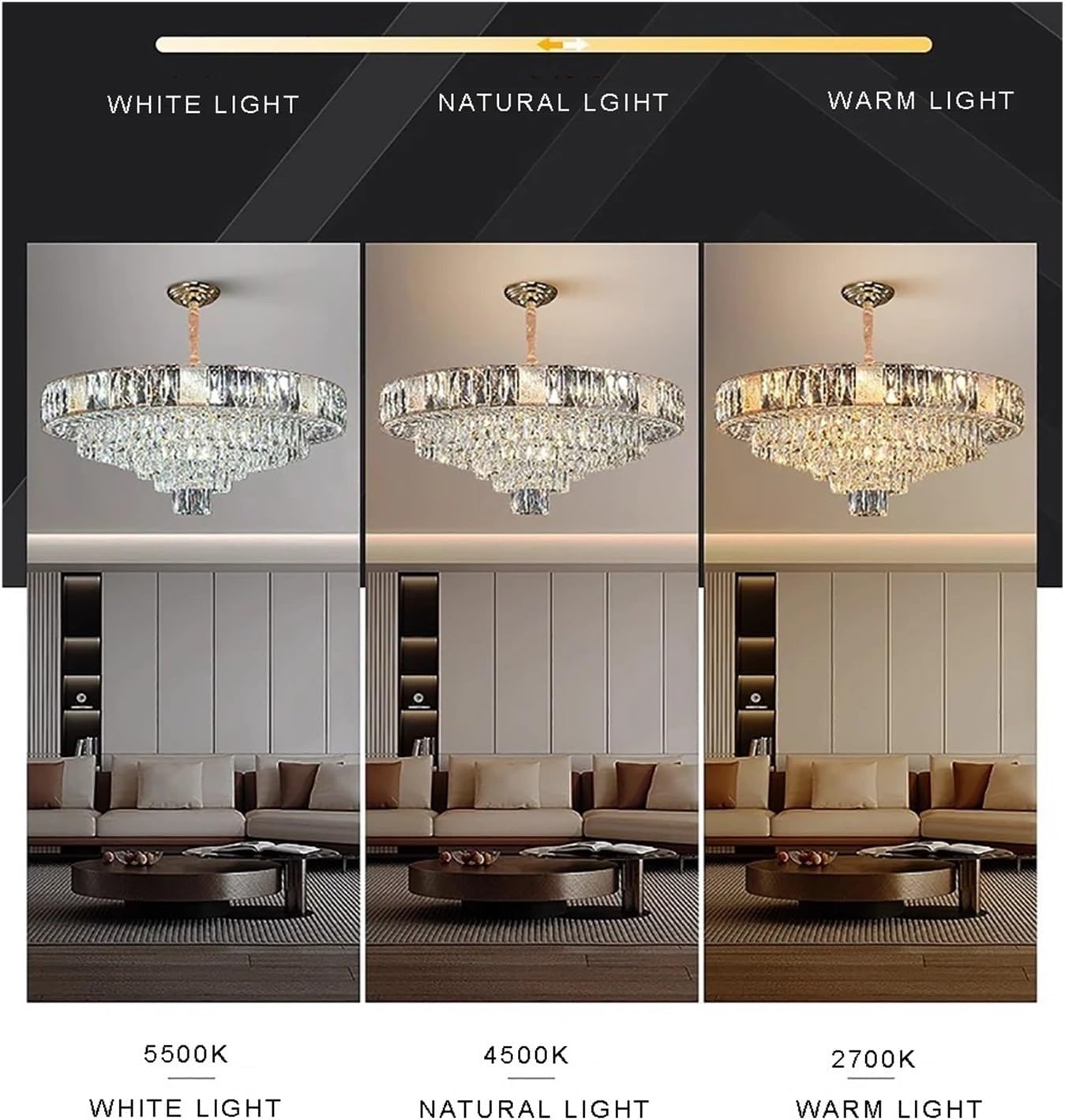 Luxury Crystal Ceiling Chandelier Home Decoration Light Living Room Bedroom Hanging Lamps