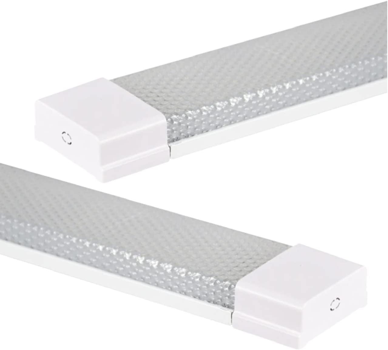 NEXT LIFE LED Dustproof Tube Light, 4FT 100W 6500K, Easy Installed on Ceiling or Wall, Garage Light, Under Cabinet Light, LED Shop Light (Clear,White, 4 Pack)