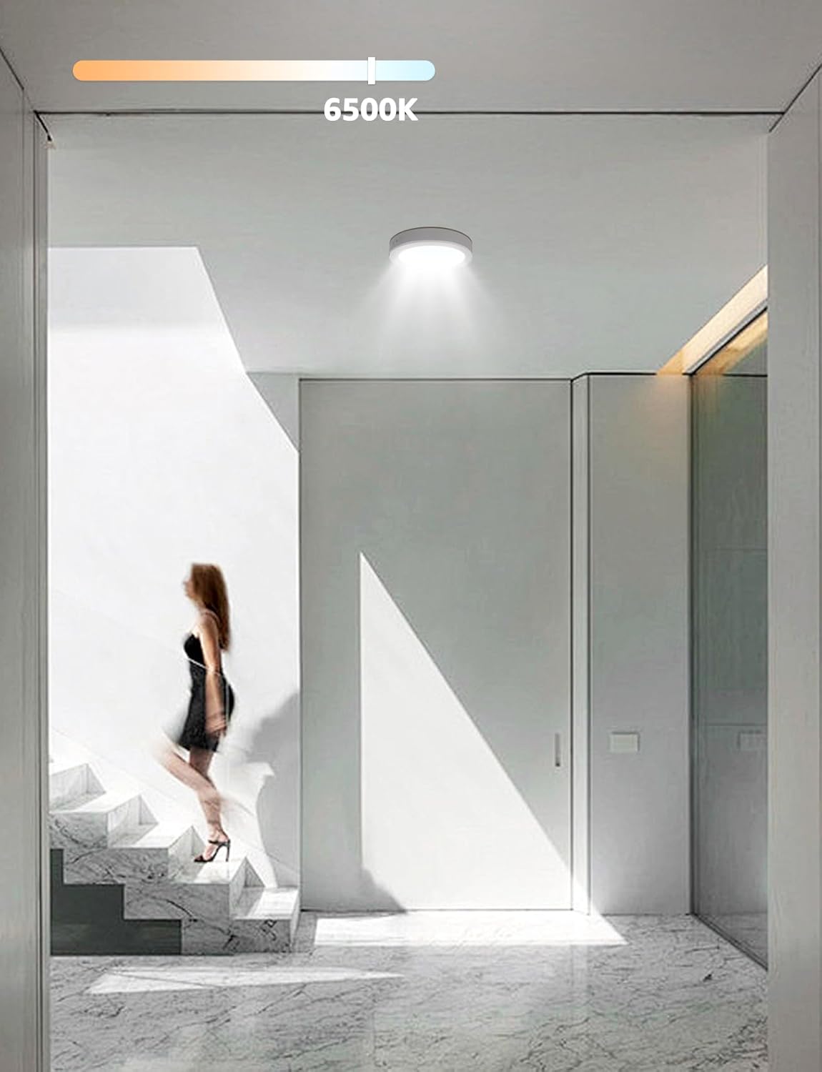 Aigostar 12W LED Ceiling Light, 1350LM LED Ceiling Lights 6500K 6 Pack, Round LED Ceiling Light 113W Equivalent, Dome, Modern, Flush Ceiling Light for Bedroom, Kitchen, Porch, Hallway