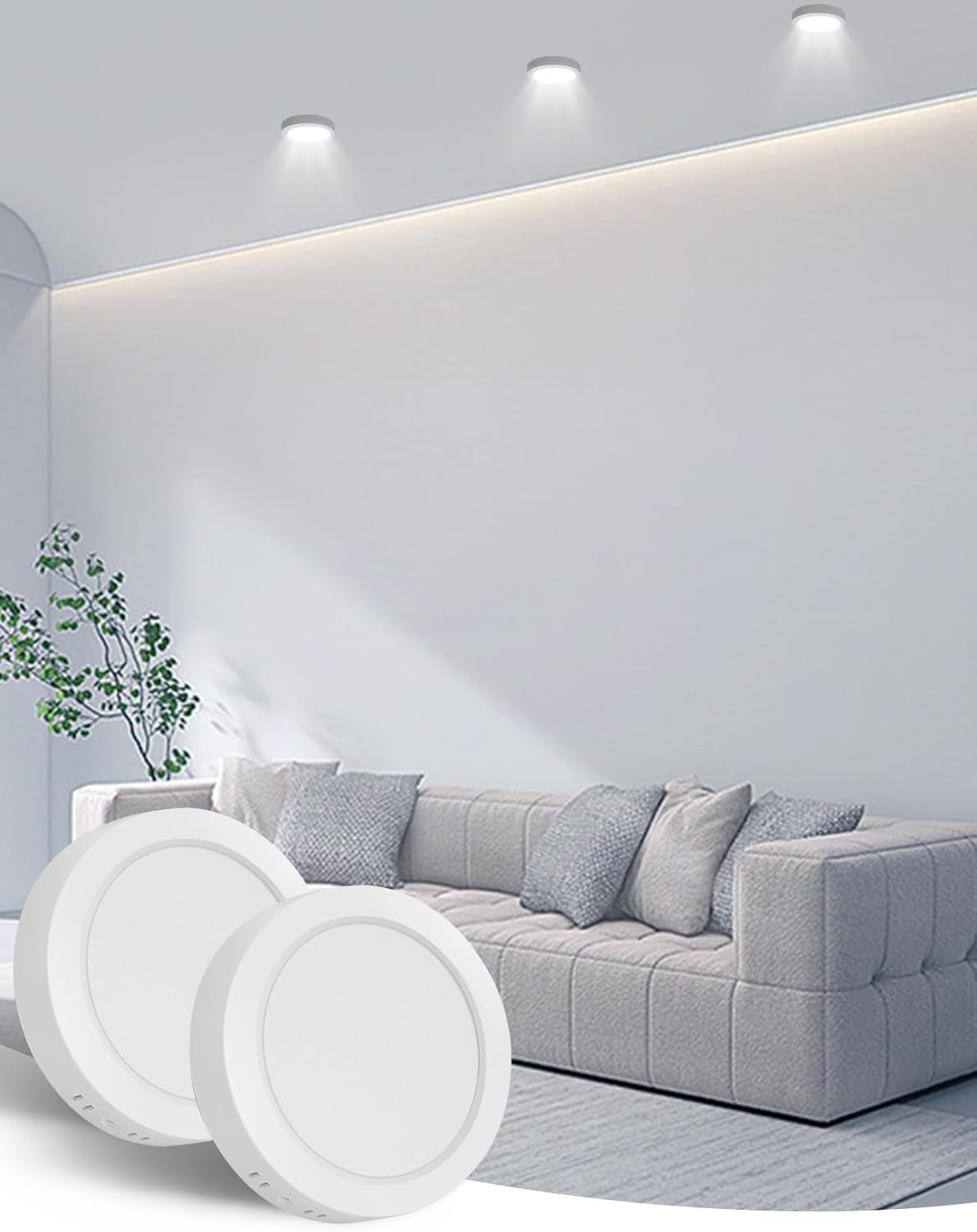 Aigostar 12W LED Ceiling Light, 1350LM LED Ceiling Lights 6500K 6 Pack, Round LED Ceiling Light 113W Equivalent, Dome, Modern, Flush Ceiling Light for Bedroom, Kitchen, Porch, Hallway