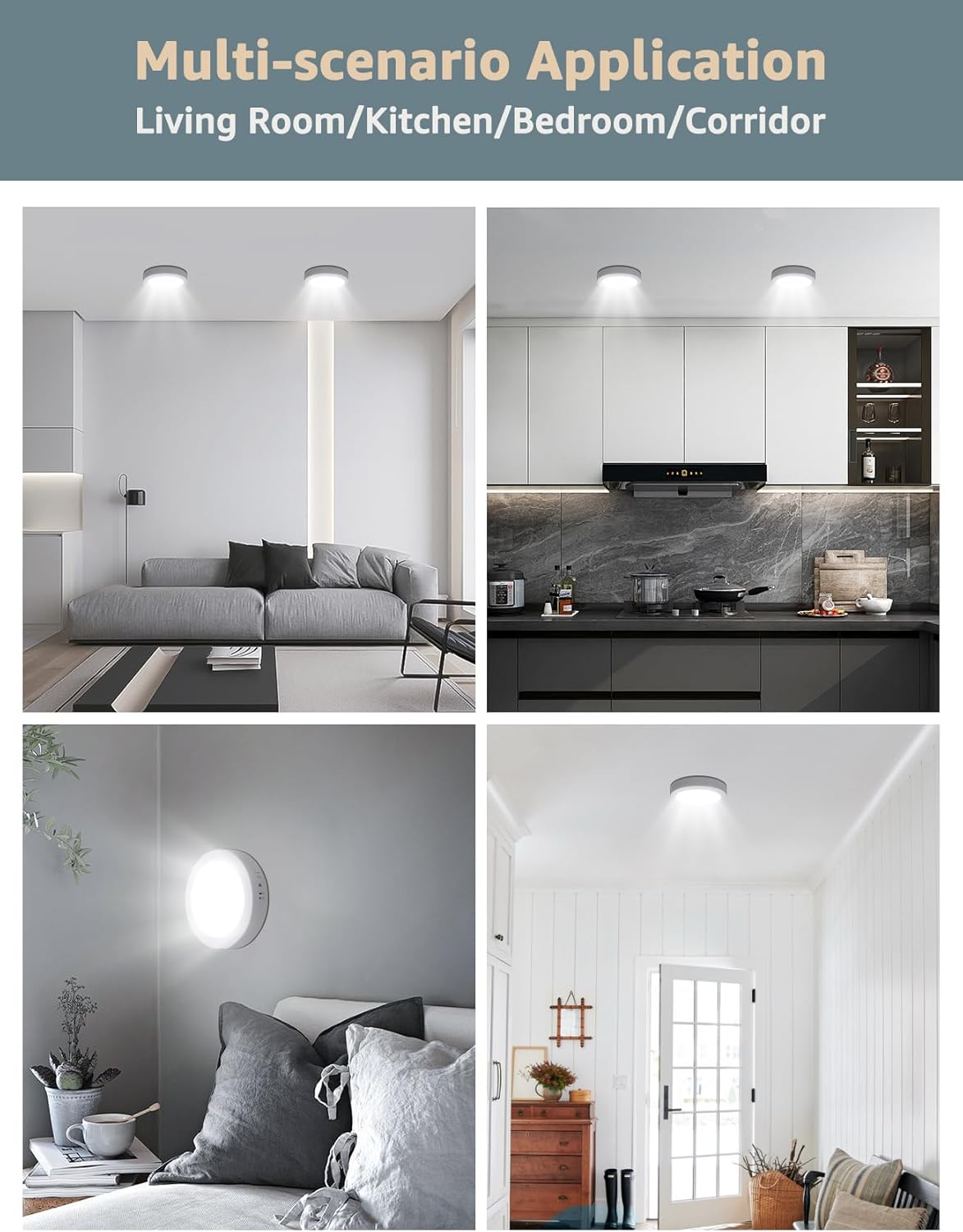 Aigostar 12W LED Ceiling Light, 1350LM LED Ceiling Lights 6500K 6 Pack, Round LED Ceiling Light 113W Equivalent, Dome, Modern, Flush Ceiling Light for Bedroom, Kitchen, Porch, Hallway