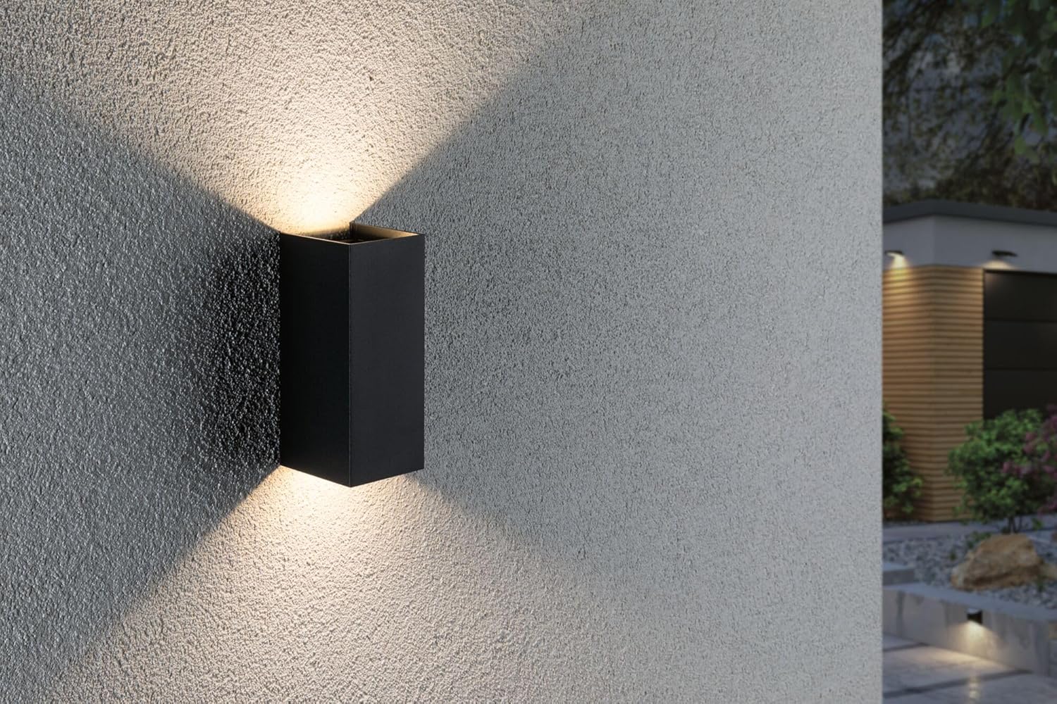 LED Outdoor Light 2-Piece Set Outdoor Wall Light Flame IP65 Warm White Checkered Incl. 2 x 2.8 Watts Outdoor Lighting Anthracite Outdoor Lamp Aluminum Garden Light 3000K