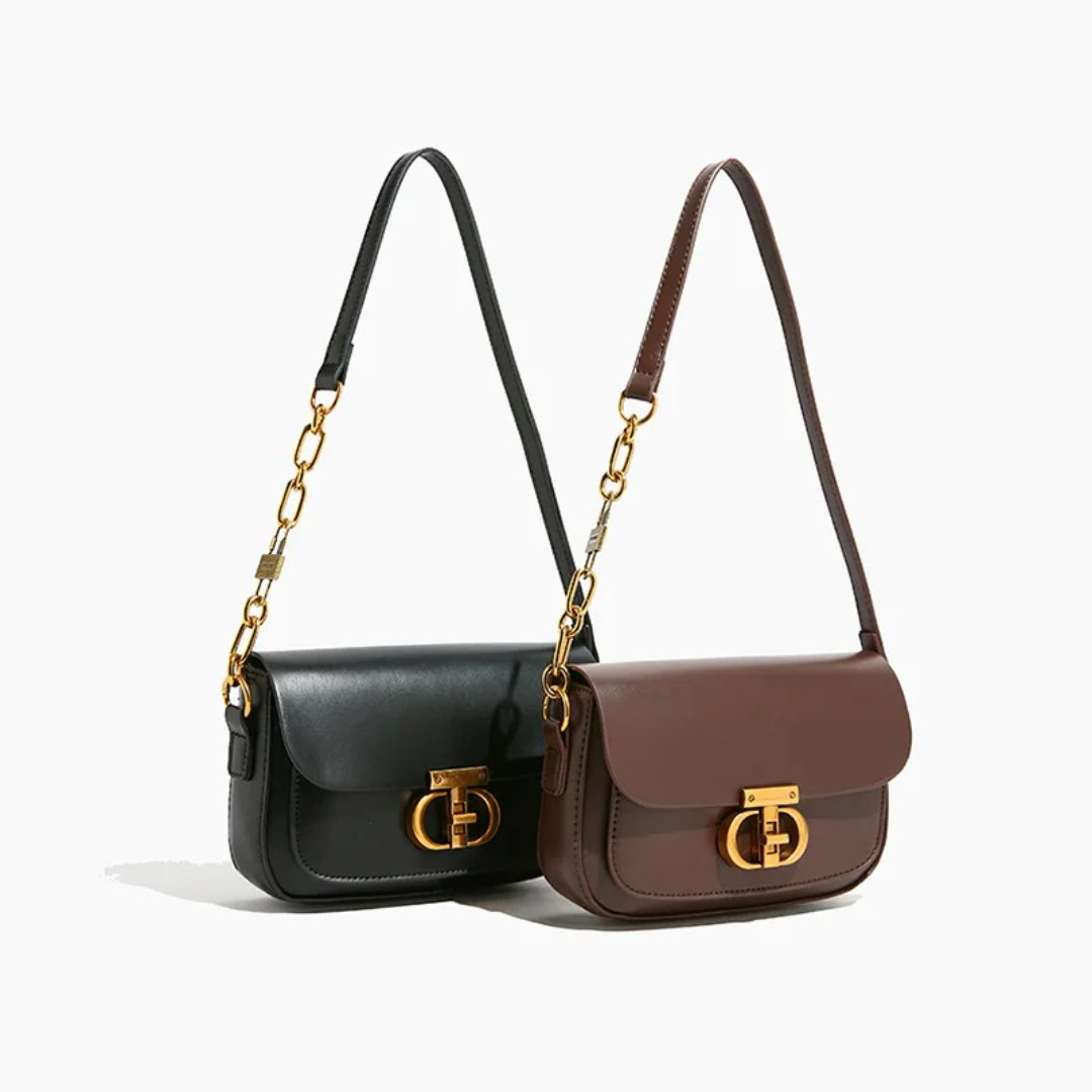 Leather crossbows bag flip buckle chain ladies' daily versatile shoulder bag