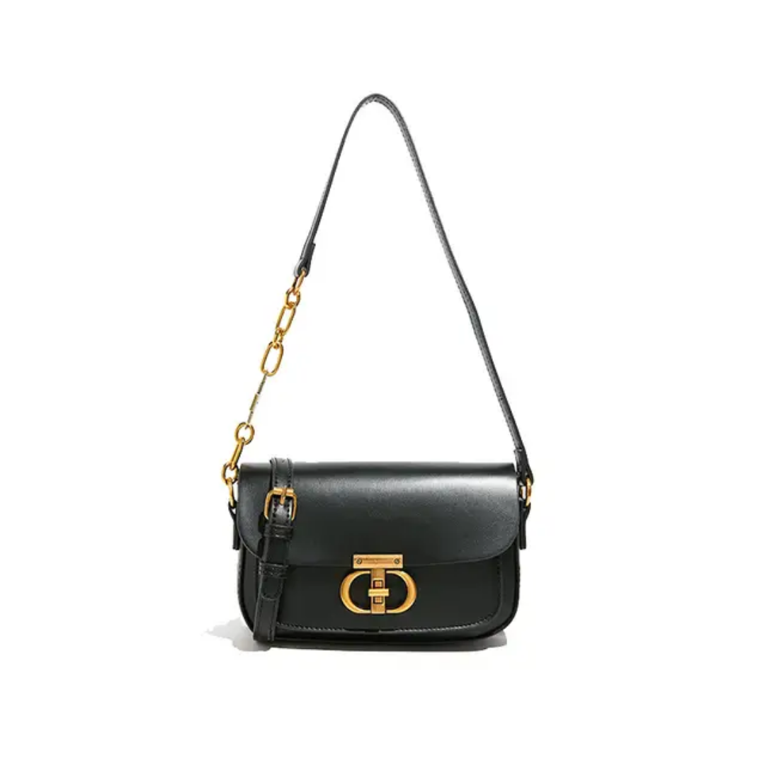 Leather crossbows bag flip buckle chain ladies' daily versatile shoulder bag