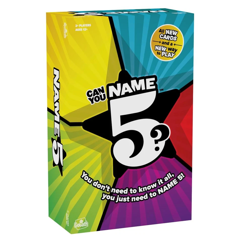 Name 5 Party Game for Family Game Night Fun 2 or More Players Ages 12 Up