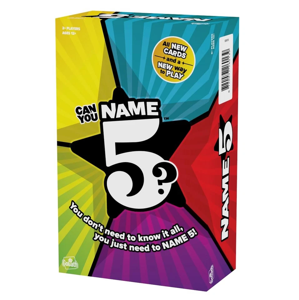 Name 5 Party Game for Family Game Night Fun 2 or More Players Ages 12 Up