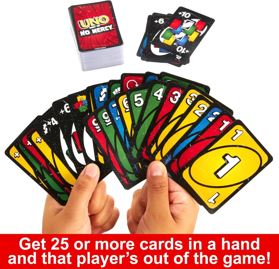 Mattel Games UNO Show ‘em No Mercy Card Game for Kids, Adults & Family