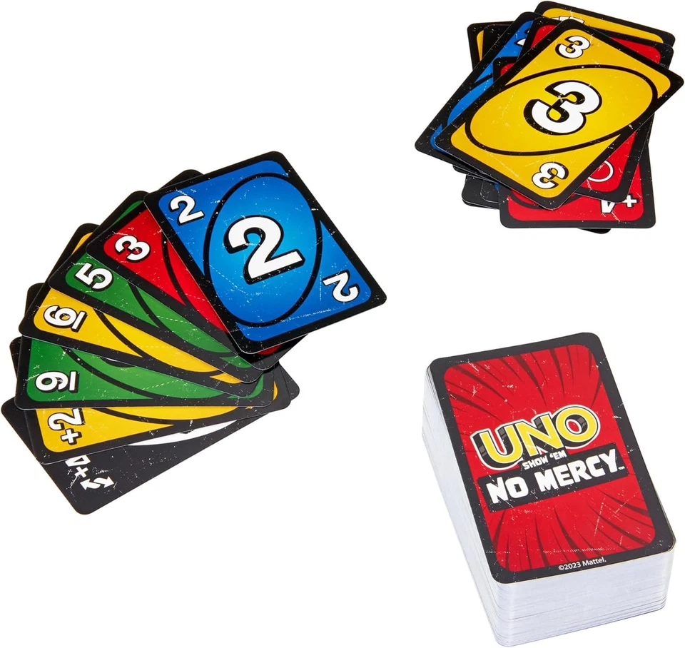 Mattel Games UNO Show ‘em No Mercy Card Game for Kids, Adults & Family