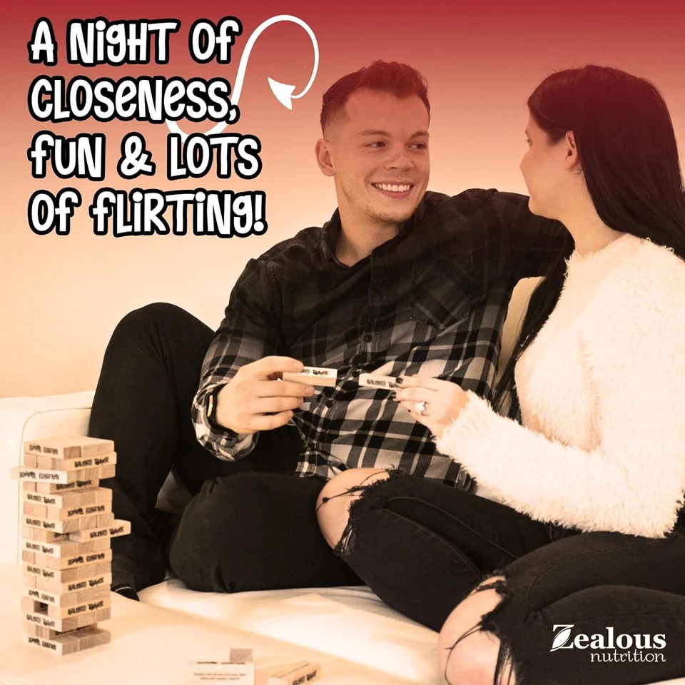 54-Piece Stacking Wooden Block Game for Couples – Fun Relationship Challenges