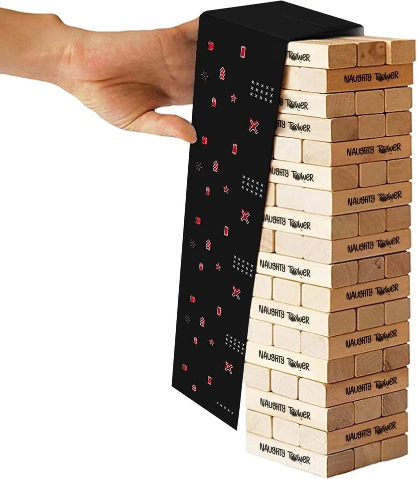 54-Piece Stacking Wooden Block Game for Couples – Fun Relationship Challenges