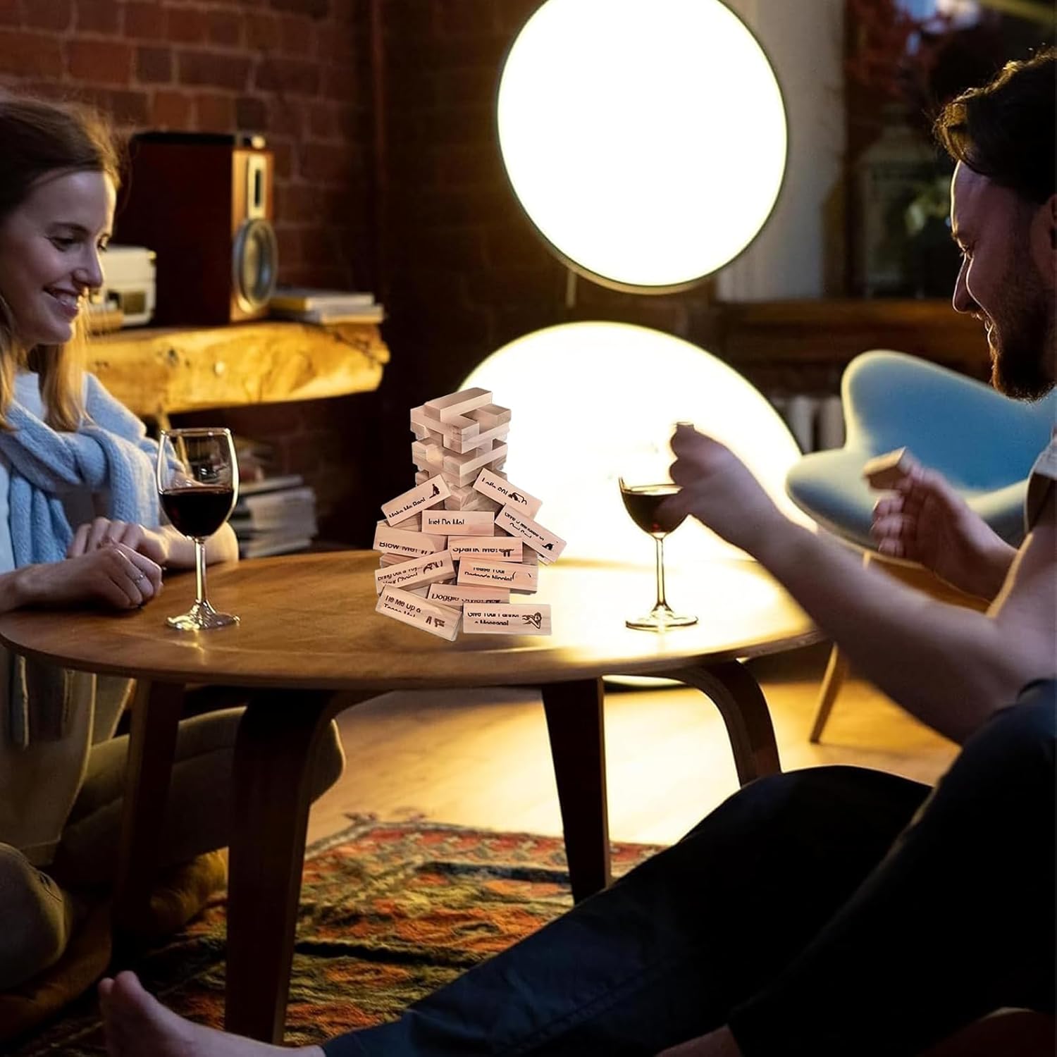  Lust Tower - 48Pcs Super Naughty Block Tower Game, Fun Date Night Activities, Valentine Tumbling Tower Stacking Blocks, Date Night Party Game (1 Set)