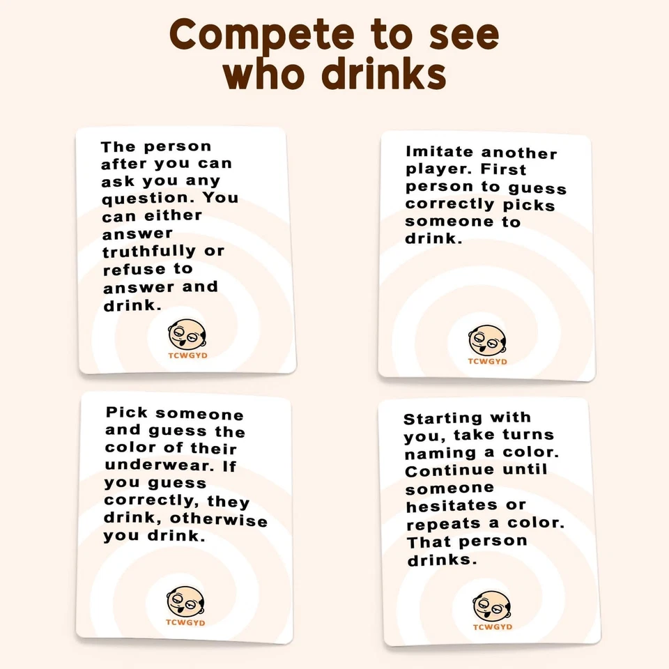 Adult Drinking Party Card Game w/ 100 Dynamic Challenges