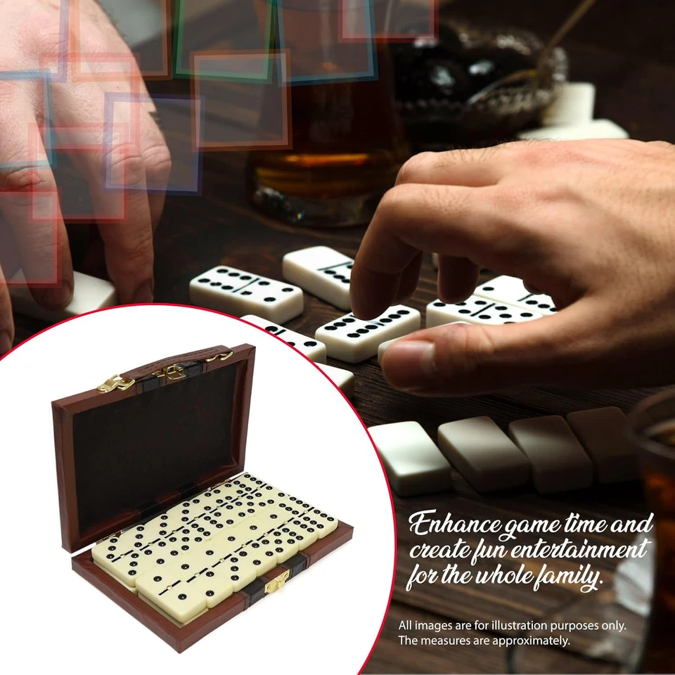 Double 6 Dominoes Set, Classic Domino Game with Leather Case, Domino S