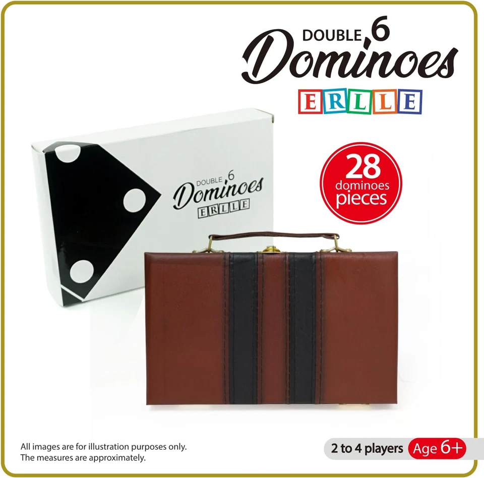 Double 6 Dominoes Set, Classic Domino Game with Leather Case, Domino S