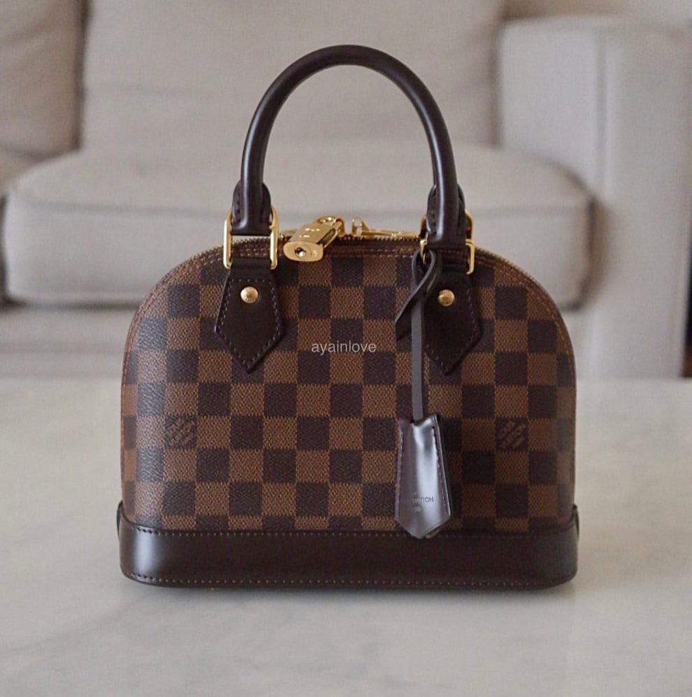 LOUIS VUITTON LV Alma BB Damier Ebene Bag Gold Hardware