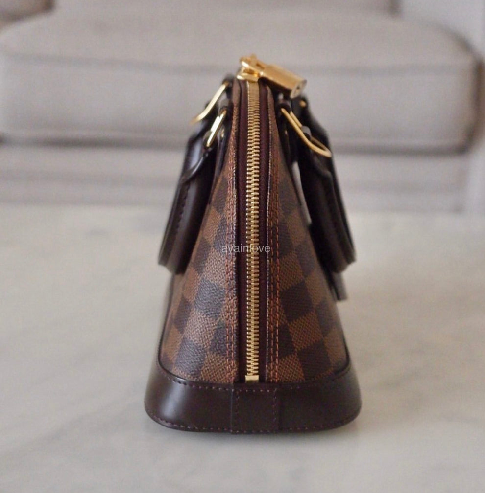 LOUIS VUITTON LV Alma BB Damier Ebene Bag Gold Hardware