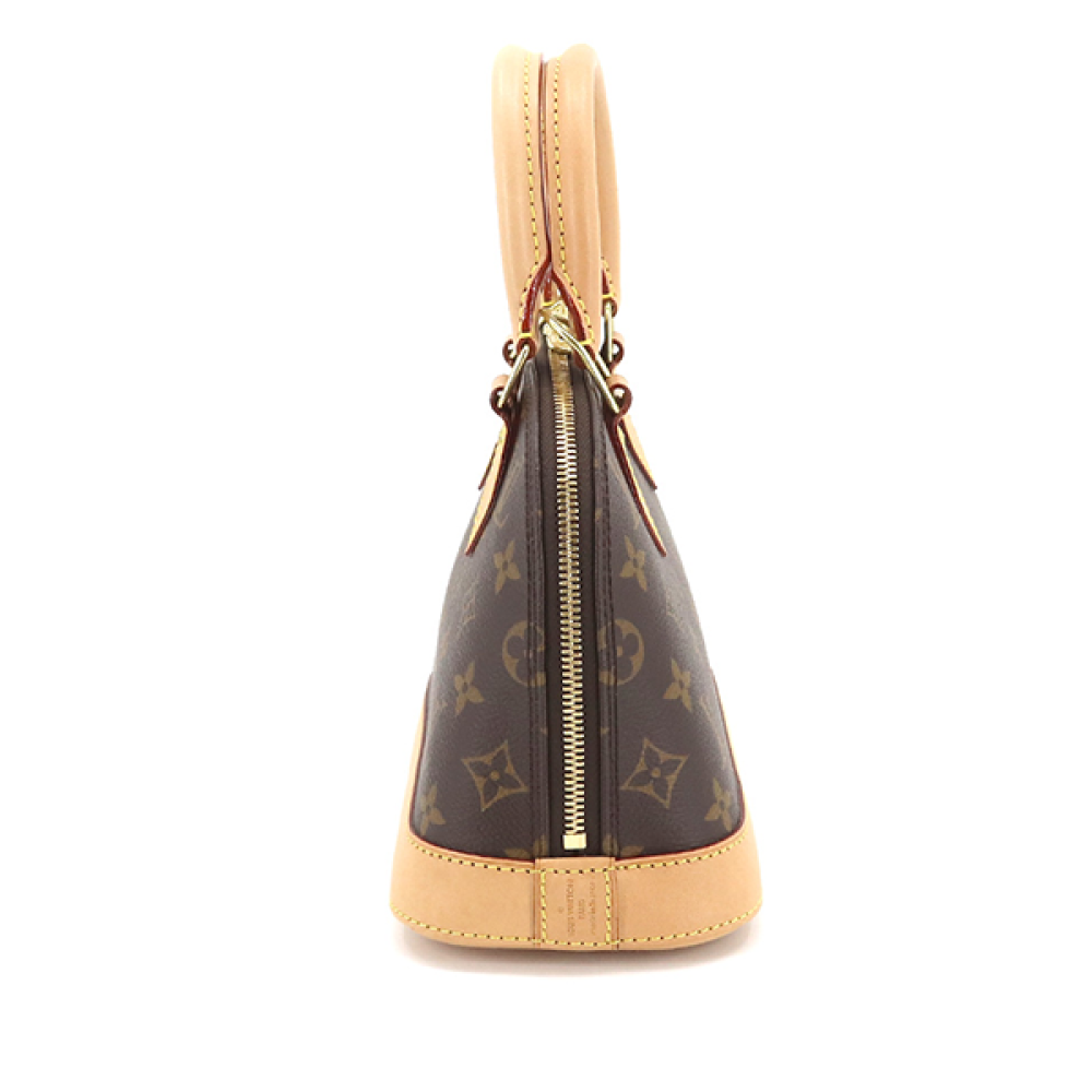 Louis Vuitton Alma 23cm Monogram Brown Beige Luxury Women's Bag