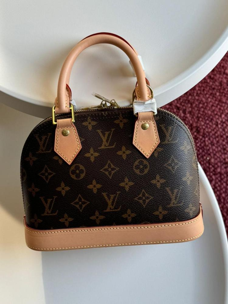 Louis Vuitton Alma 23cm Monogram Brown Beige Luxury Women's Bag