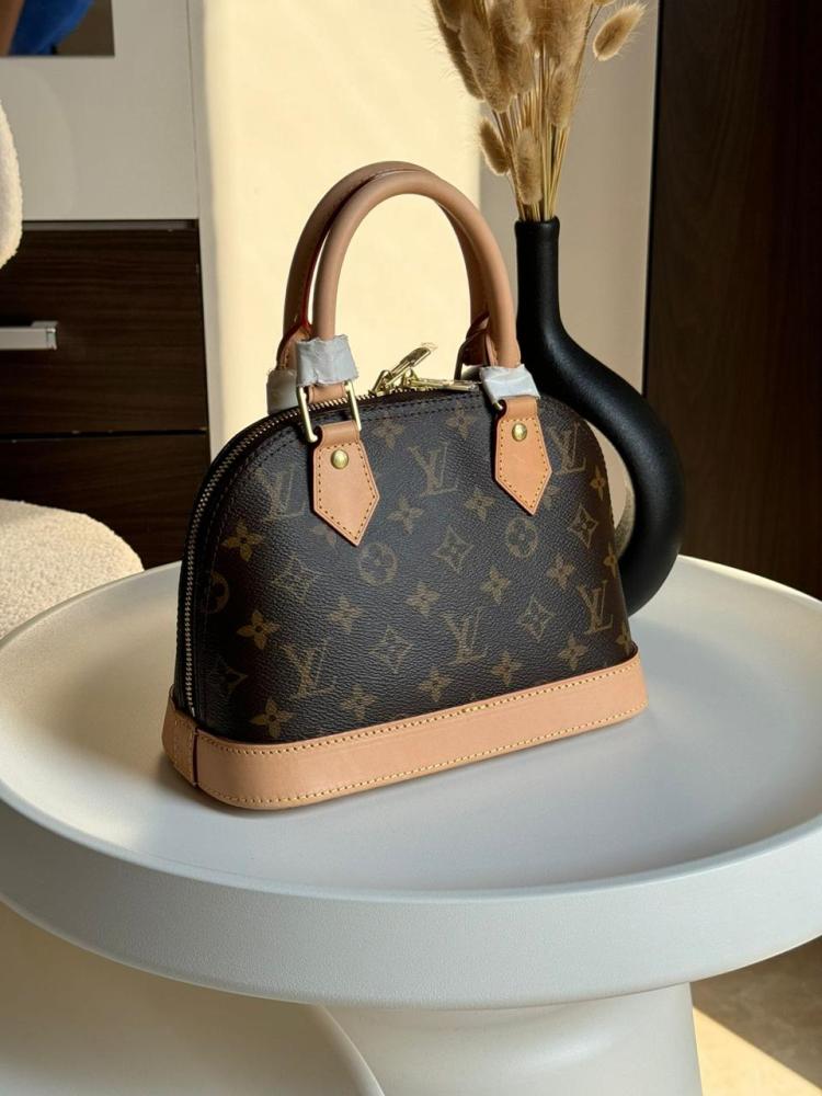 Louis Vuitton Alma 23cm Monogram Brown Beige Luxury Women's Bag