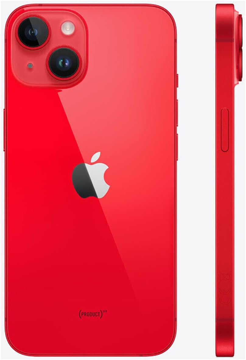  Apple iPhone 14, 128GB, (PRODUCT) Red - (Clean UK Used) + Free (Charger, screen guard & Cover)