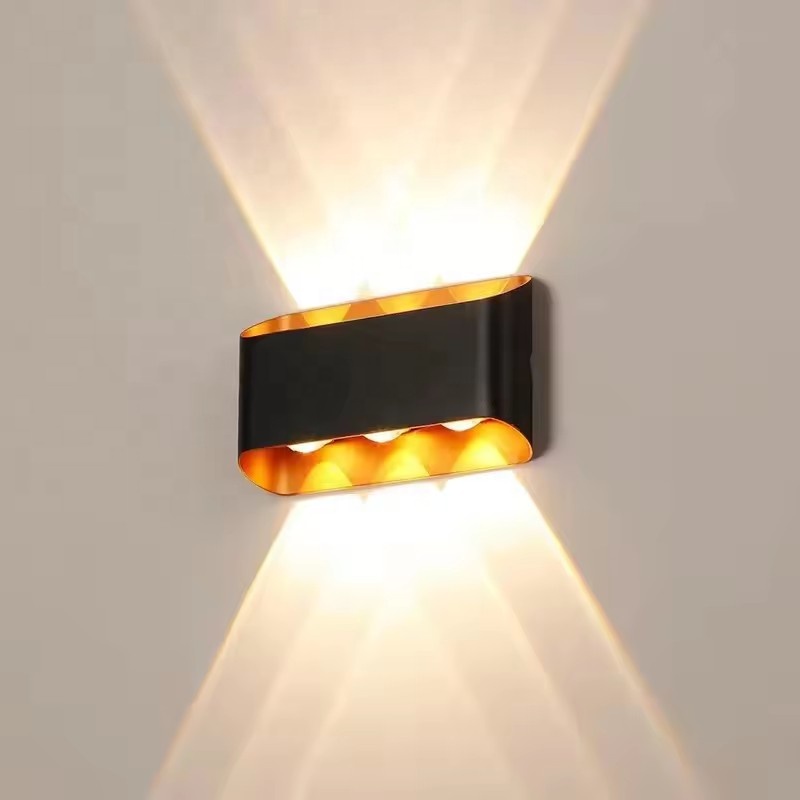 Outdoor Waterproof Black Light up Down Lighting Wall Lamp Wall Decoration Light