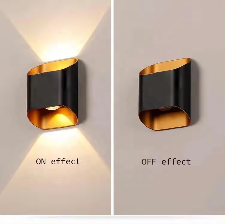 Outdoor Waterproof Black Light up Down Lighting Wall Lamp Wall Decoration Light